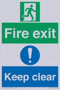 SB417: Fire exit Keep clear dual sign
