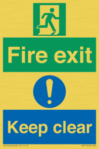 SB417: Fire exit Keep clear dual sign