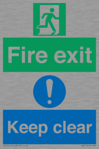 SB417: Fire exit Keep clear dual sign