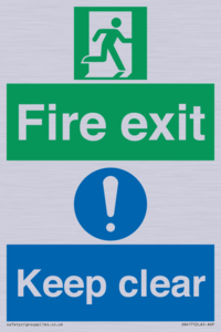 SB417: Fire exit Keep clear dual sign
