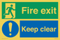 SB417: Fire exit Keep clear dual sign