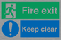 SB417: Fire exit Keep clear dual sign