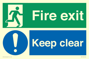 SB417: Fire exit Keep clear dual sign