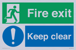 SB417: Fire exit Keep clear dual sign