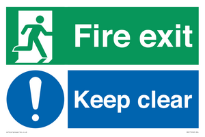 SB417: Fire exit Keep clear dual sign