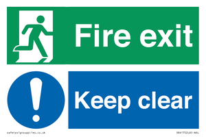 SB417: Fire exit Keep clear dual sign