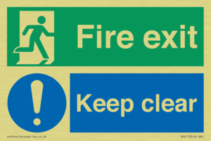 SB417: Fire exit Keep clear dual sign