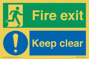 SB417: Fire exit Keep clear dual sign