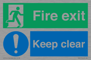 SB417: Fire exit Keep clear dual sign