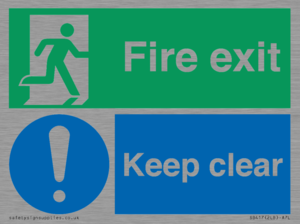 SB417: Fire exit Keep clear dual sign