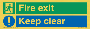 SB417: Fire exit Keep clear dual sign