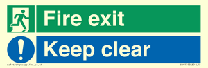 SB417: Fire exit Keep clear dual sign