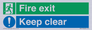 SB417: Fire exit Keep clear dual sign