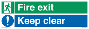 SB417: Fire exit Keep clear dual sign