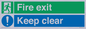 SB417: Fire exit Keep clear dual sign