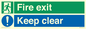 SB417: Fire exit Keep clear dual sign
