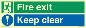 SB417: Fire exit Keep clear dual sign