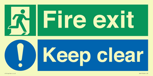 SB417: Fire exit Keep clear dual sign