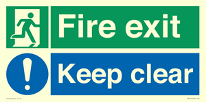 SB417: Fire exit Keep clear dual sign