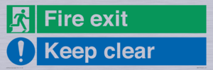 SB417: Fire exit Keep clear dual sign