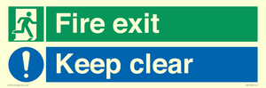 SB417: Fire exit Keep clear dual sign