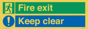 SB417: Fire exit Keep clear dual sign