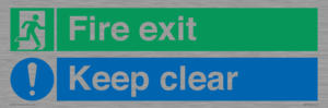 SB417: Fire exit Keep clear dual sign