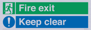 SB417: Fire exit Keep clear dual sign