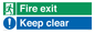 SB417: Fire exit Keep clear dual sign