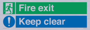 SB417: Fire exit Keep clear dual sign