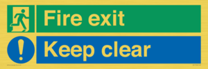 SB417: Fire exit Keep clear dual sign