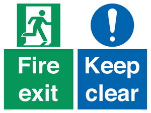SB417: Fire exit Keep clear dual sign