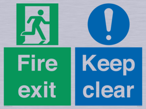 SB417: Fire exit Keep clear dual sign