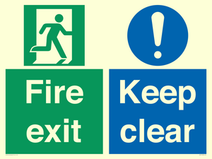SB417: Fire exit Keep clear dual sign