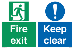 SB417: Fire exit Keep clear dual sign