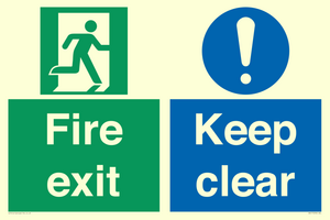 SB417: Fire exit Keep clear dual sign