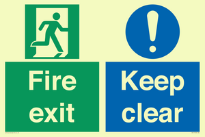 SB417: Fire exit Keep clear dual sign