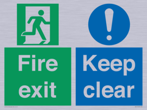 SB417: Fire exit Keep clear dual sign