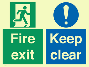 SB417: Fire exit Keep clear dual sign