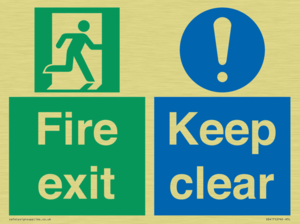 SB417: Fire exit Keep clear dual sign