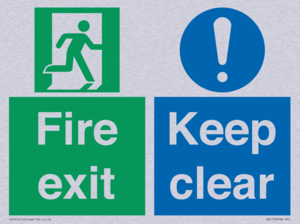 SB417: Fire exit Keep clear dual sign