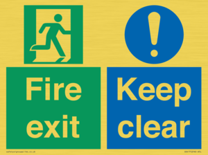 SB417: Fire exit Keep clear dual sign