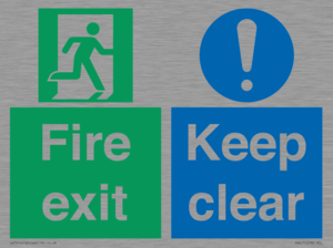 SB417: Fire exit Keep clear dual sign