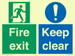 SB417: Fire exit Keep clear dual sign