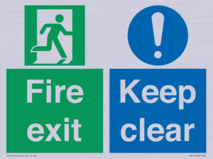 SB417: Fire exit Keep clear dual sign