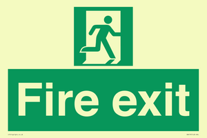 SB419: "Fire Exit"  No Arrow Sign