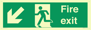 SB426: Fire Exit Down Left sign