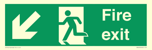 SB426: Fire Exit Down Left sign