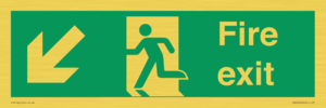SB426: Fire Exit Down Left sign