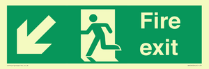 SB426: Fire Exit Down Left sign